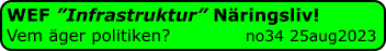WEF ”Infrastruktur” Näringsliv! Vem äger politiken?             no34 25aug2023